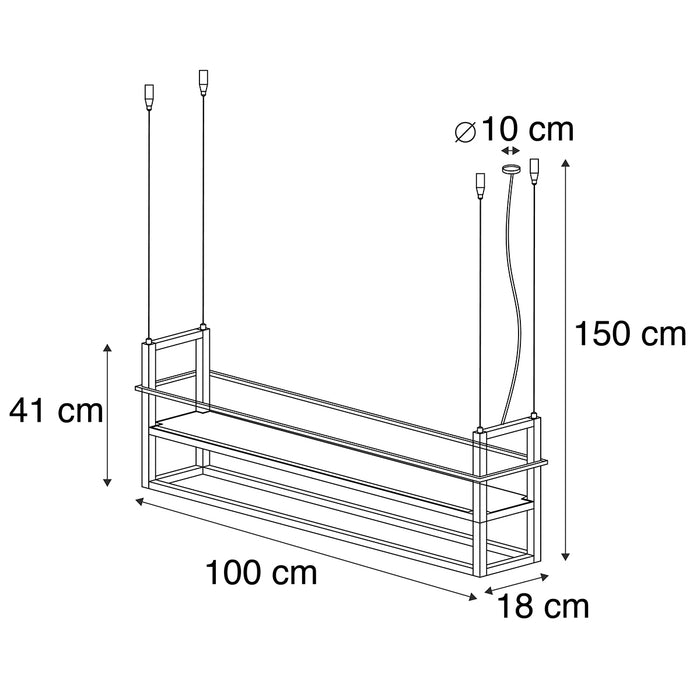 QAZQA Smart hanglamp roestbruin met rek incl. 4 Wifi A60 - Cage Rack