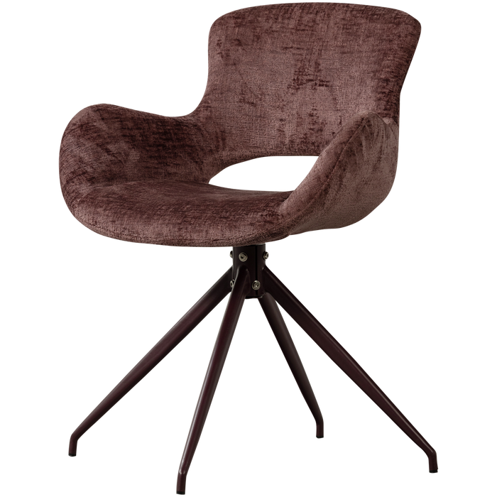 WOOOD Eliva Eetkamerstoel - Structure Velvet - Paars - Set van 2