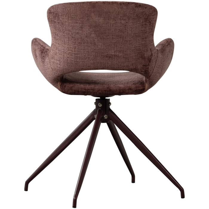 WOOOD Eliva Eetkamerstoel - Structure Velvet - Paars - Set van 2