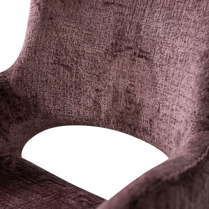 WOOOD Eliva Eetkamerstoel - Structure Velvet - Paars - Set van 2