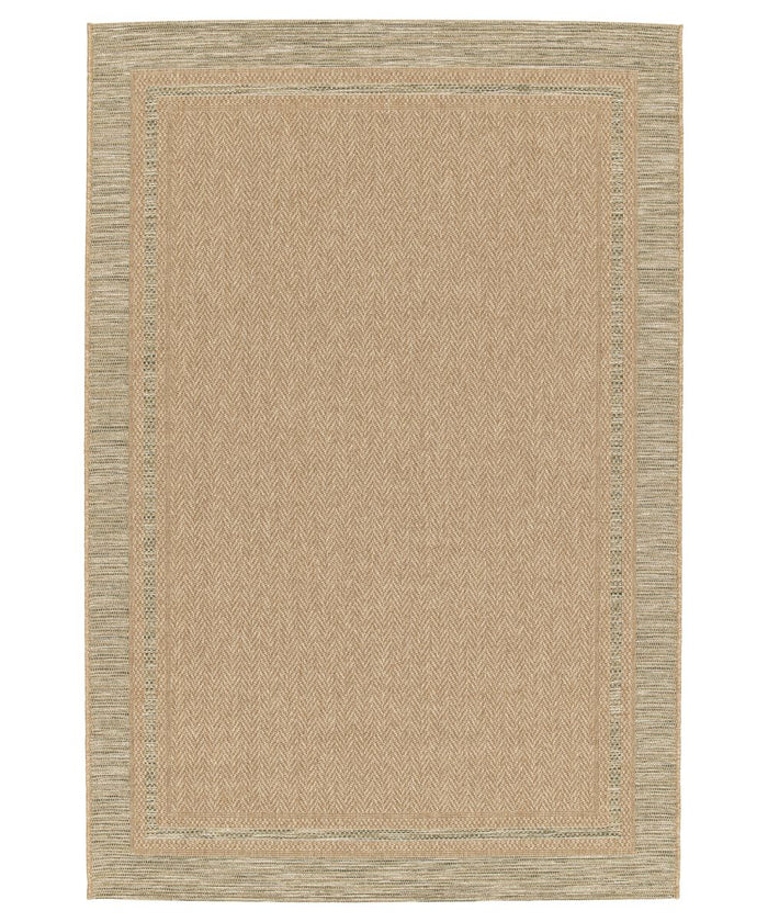 Boho&me Buitenkleed ruiten - Corde Cadre naturel|groen - 160x230 cm