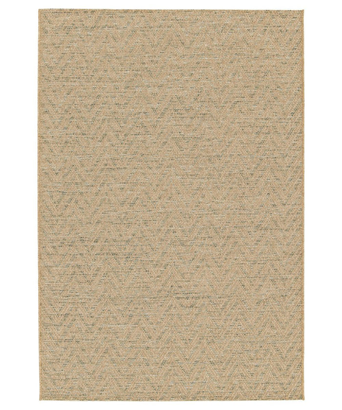 Boho&me Buitenkleed zig-zag - Corde Chevron naturel|groen - 160x230