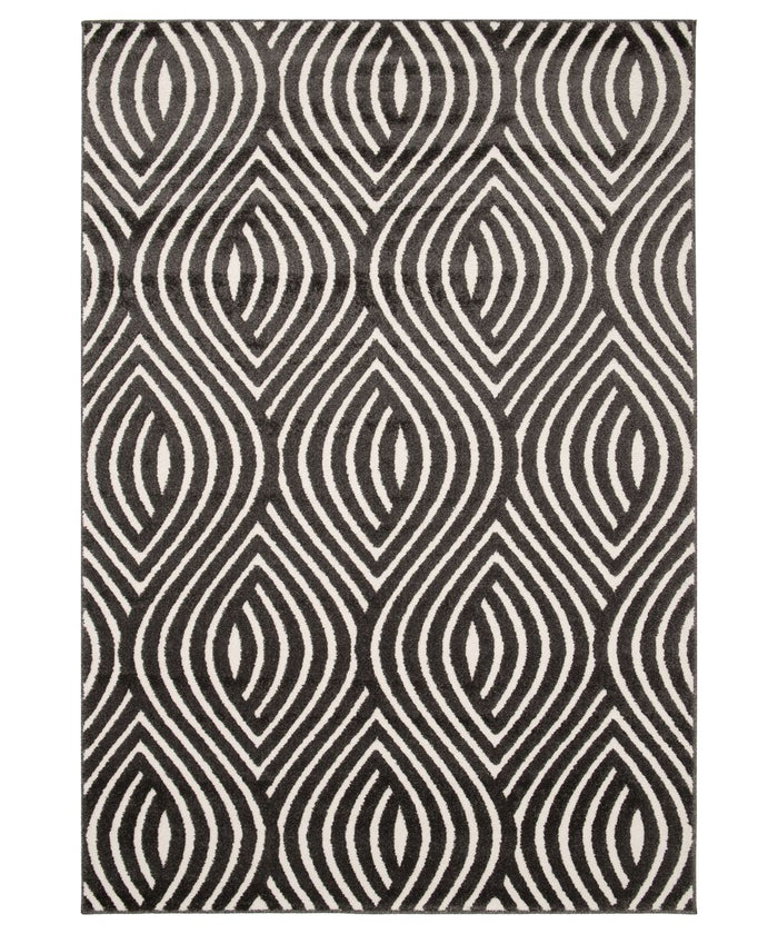 Amiah Retro vloerkleed - Forme Courant antraciet - 200x290 cm