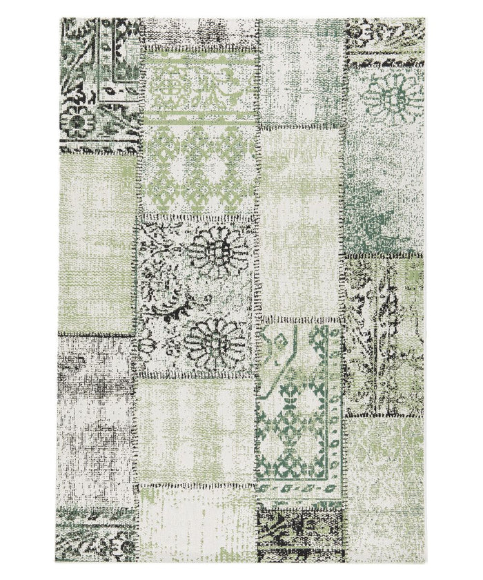 Boho&me Patchwork buitenkleed - Verdant Foliage groen - 160x230 cm