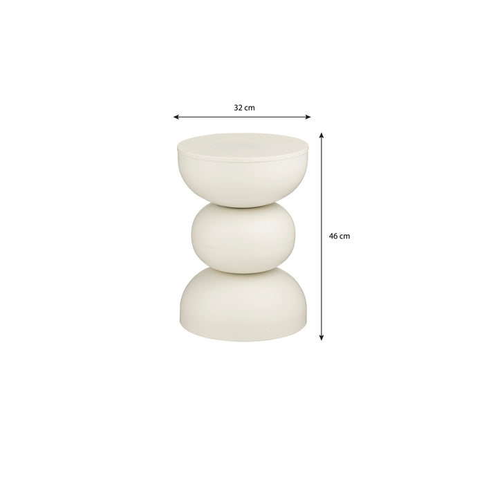 Mica Decorations Luna Bijzettafel - H46 x Ø32 cm - IJzer - Off-white