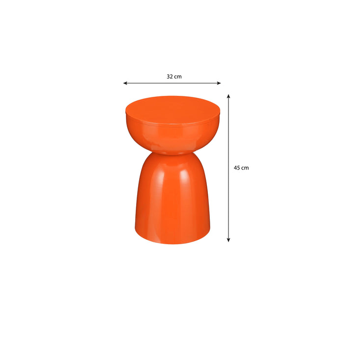 Mica Decorations Elliot Bijzettafel - H45 x Ø32 cm - IJzer - Oranje