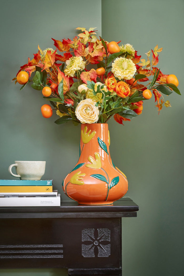 Mica Decorations Ava Vaas - H30 x Ø25 cm - Keramiek - Oranje