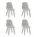 by fonQ basic Sweep Eetkamerstoel Bouclé - Set van 4 - Naturel Melange