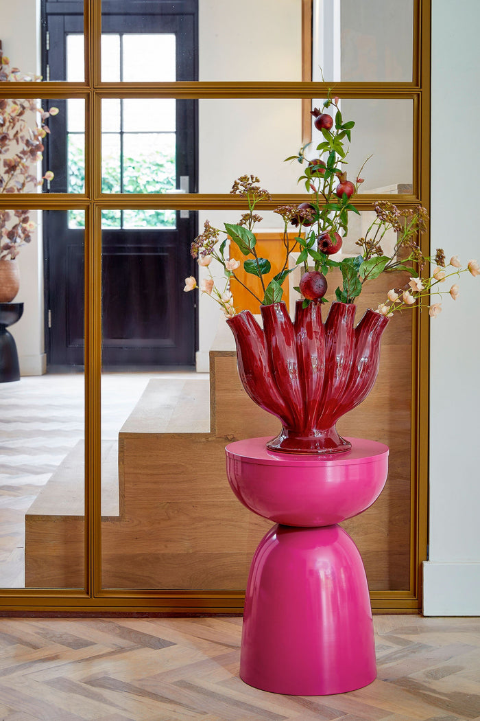 Mica Decorations Elliot Bijzettafel - H45 x Ø32 cm - IJzer - Fuchsia