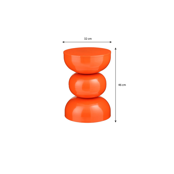 Mica Decorations Luna Bijzettafel - H46 x Ø32 cm - IJzer - Oranje