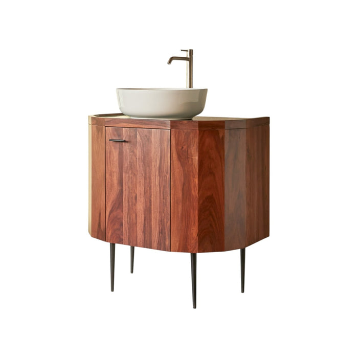 Tikamoon - Wastafelkast van massief palissanderhout en marmer 80 cm J…