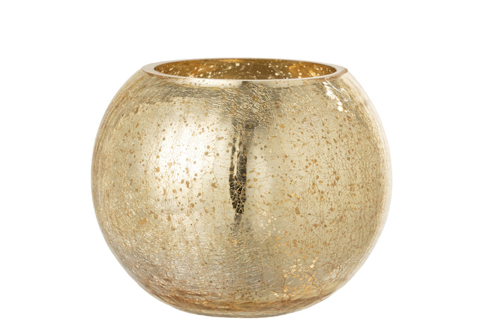 J-Line windlicht Bol Parel Effect - glas - goud - large