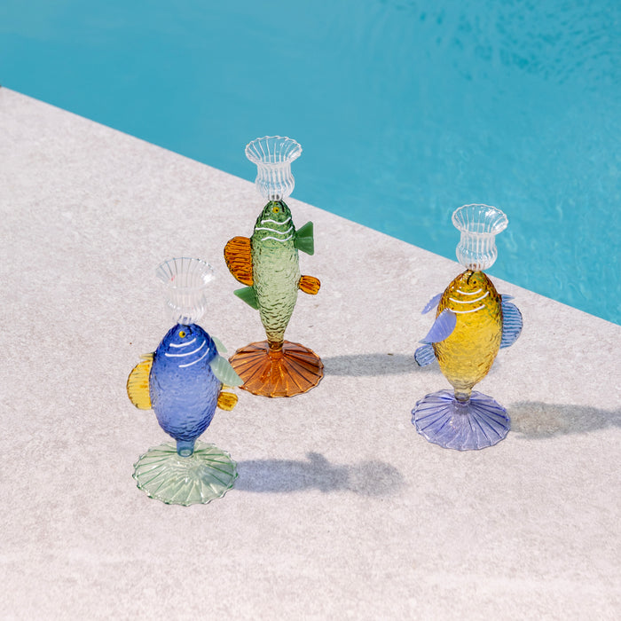 &k amsterdam Fish Kandelaar - Geel