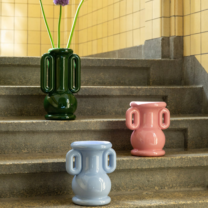 &k amsterdam Amfora Vaas - Blauw