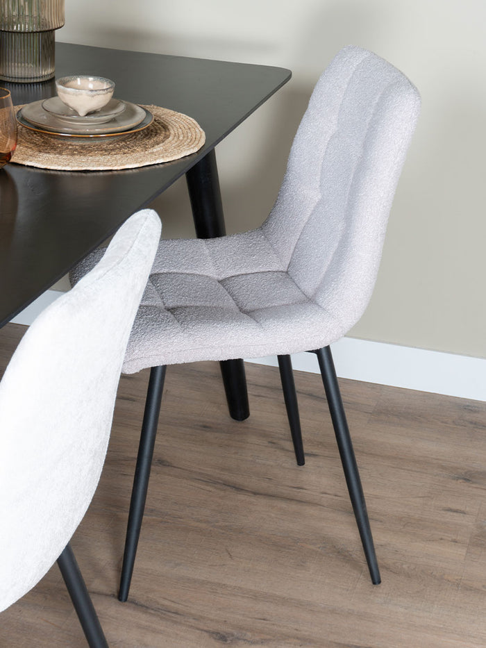 Home67 - Eetkamerstoel Jenna - Bouclé - Naturel