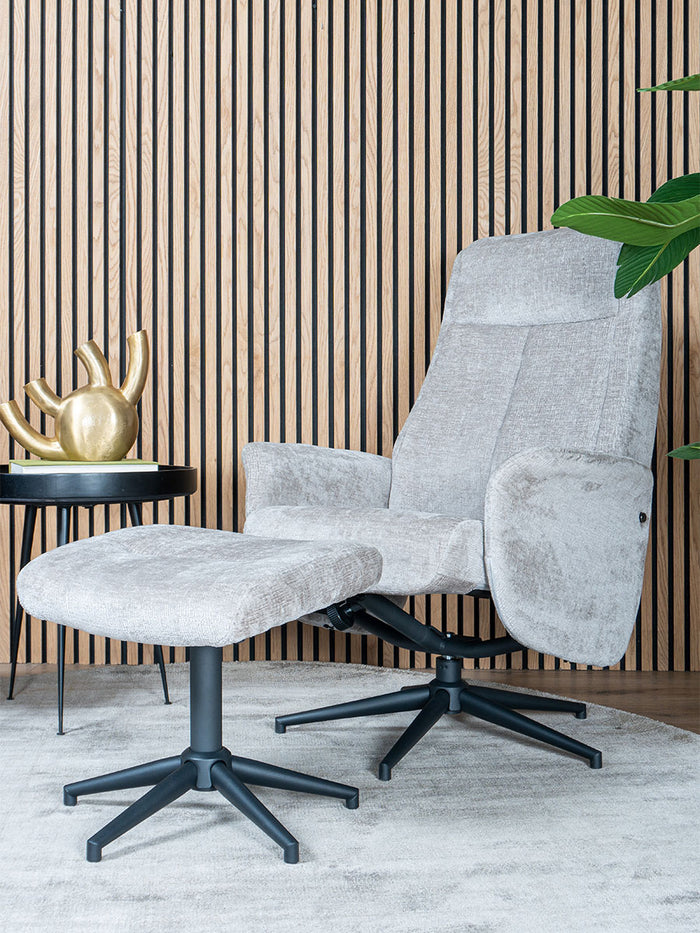 Home67 - Relaxfauteuil Bindy + Hocker - Perfect Harmony - Taupe 04