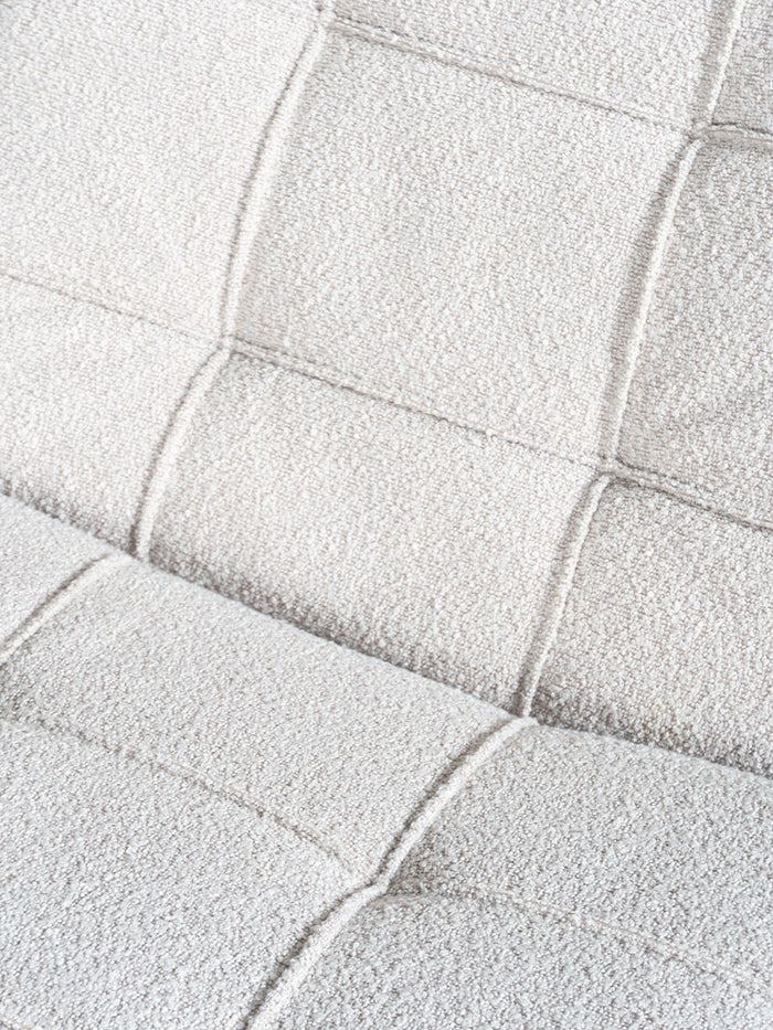 Home67 - Fauteuil Aiden + Hocker - Bouclé - Naturel