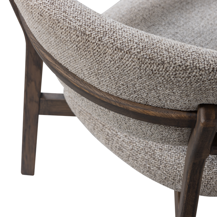 WOOOD Udar Fauteuil Met Houten Frame - Polyester - Donkerbruin