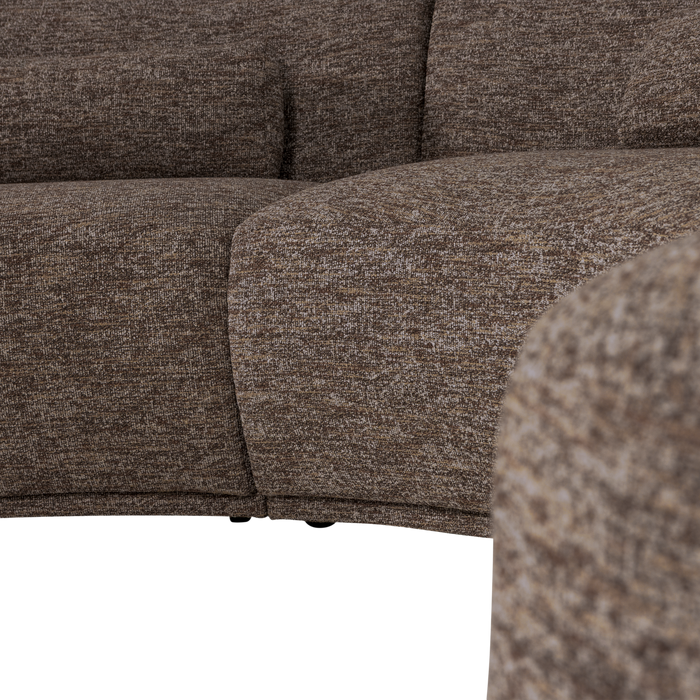 WOOOD Batavier Half Ronde Bank 6-Zits - Polyester - Zand Melange