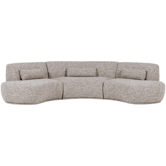 WOOOD Batavier Half Ronde Bank 6-Zits - Polyester - Zand Melange