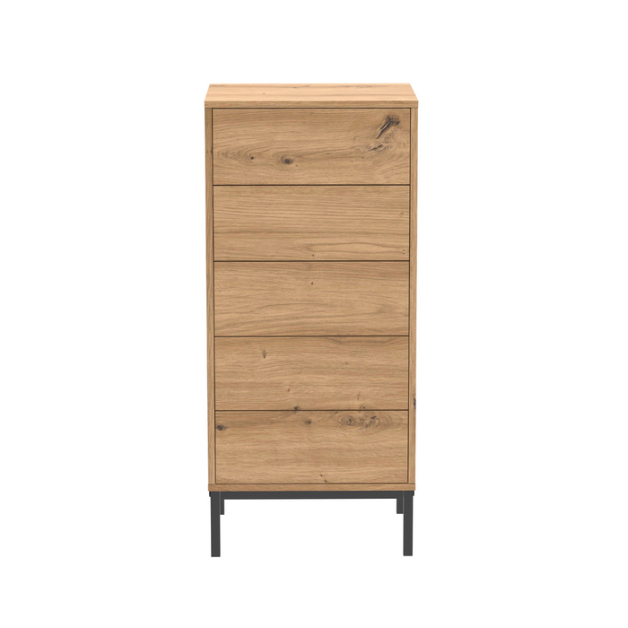 Calicosy - Hoog ladekast 5 laden LENNY - H100 cm - Metaal