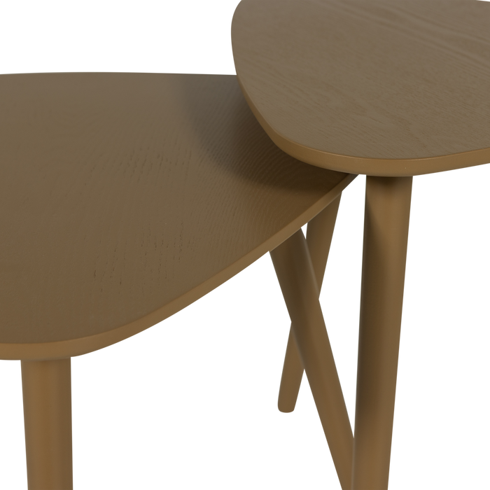 WOOOD Nila Bijzettafels - Hout - Mud - Set van 2