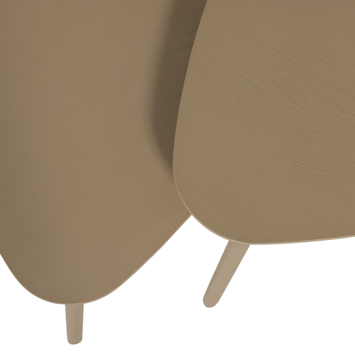 WOOOD Nila Bijzettafels - Hout - Zand - Set van 2