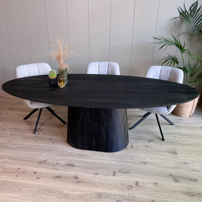 Eetkamertafel Oslo ovaal Zwart 240cm