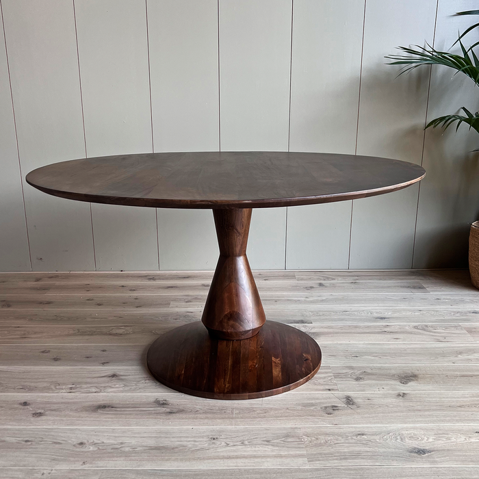 Eetkamertafel Mango Rond Walnoot 140cm