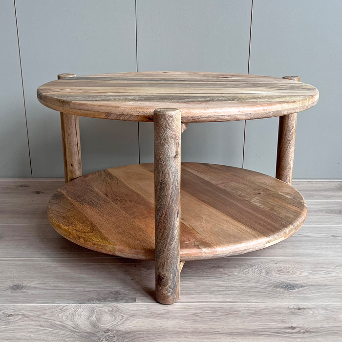 Mango salontafel naturel rond 75 cm