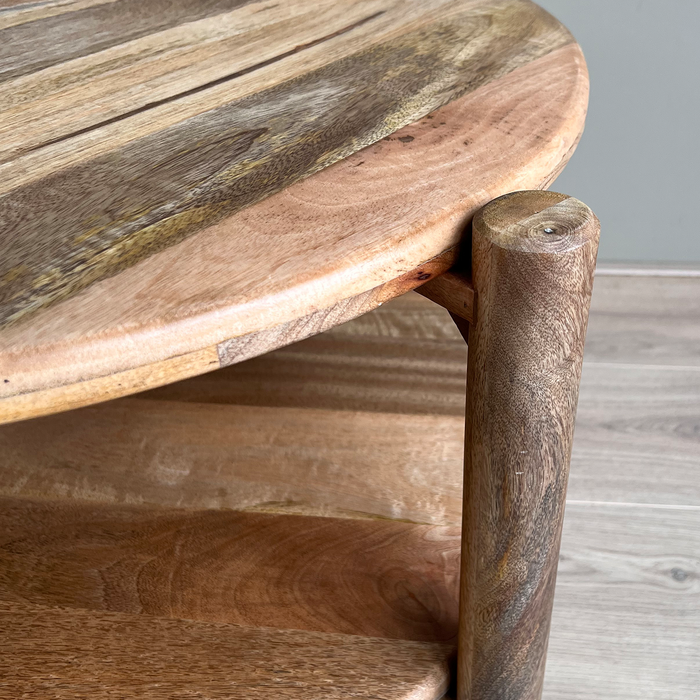 Mango salontafel naturel rond 75 cm