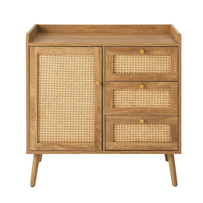 Calicosy - Ladekast 1 deur 3 laden PALMO - L80 cm - Rotan