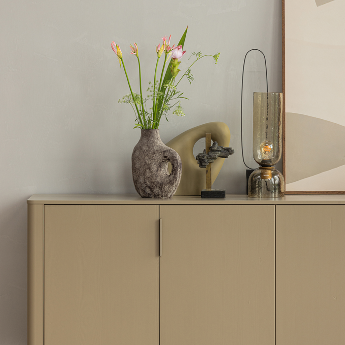 WOOOD Gigi Tafellamp Gehamerd Glas 38xØ15 cm - Naturel