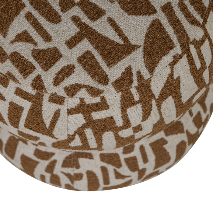 WOOOD Anic Poef - Polyester - Grafisch Patroon - Bruin - 40x43x43