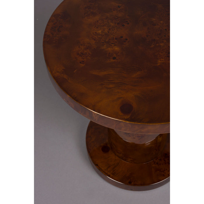 Dutchbone Quinn Bijzettafel Rond 46 cm Walnoot kleur - Bruin