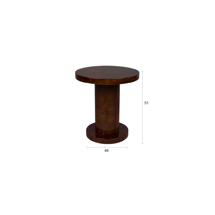 Dutchbone Quinn Bijzettafel Rond 46 cm Walnootkleur - Bruin