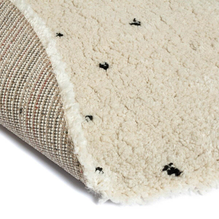 Interieur05 Rond Kindervloerkleed hoogpolig Cream|Zwart - Dots