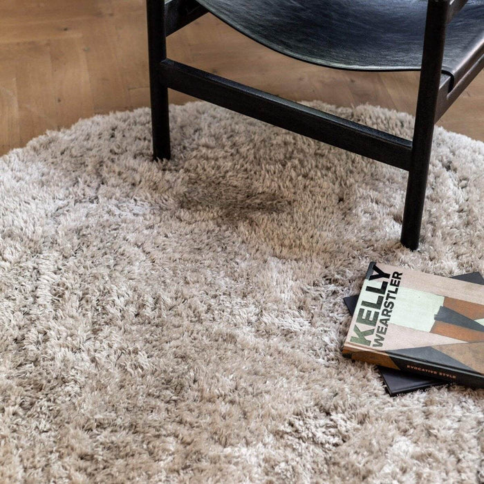 Interieur05 Rond Hoogpolig vloerkleed Fender wit|creme - 240 x 240 cm