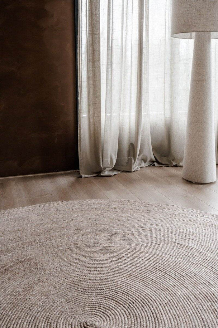 Interieur05 Rond wollen vloerkleed Gapo beige - 180 x 180 cm