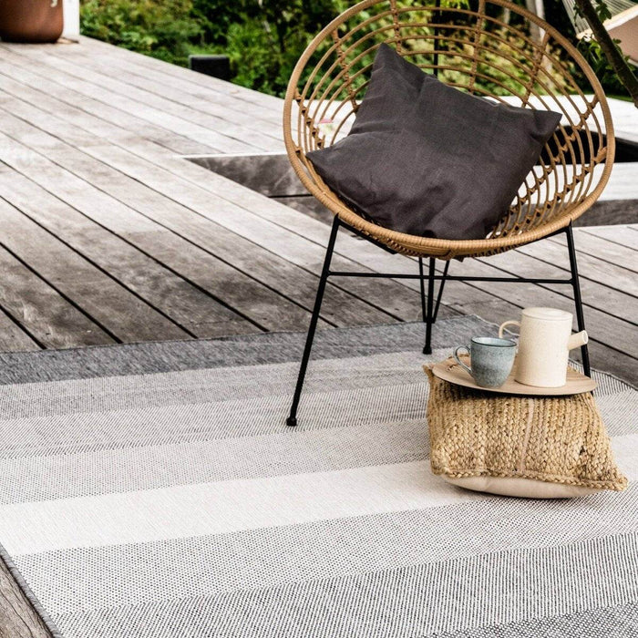 Buiten vloerkleed Boa - Zwart|Wit - dubbelzijdig - EVA Interior