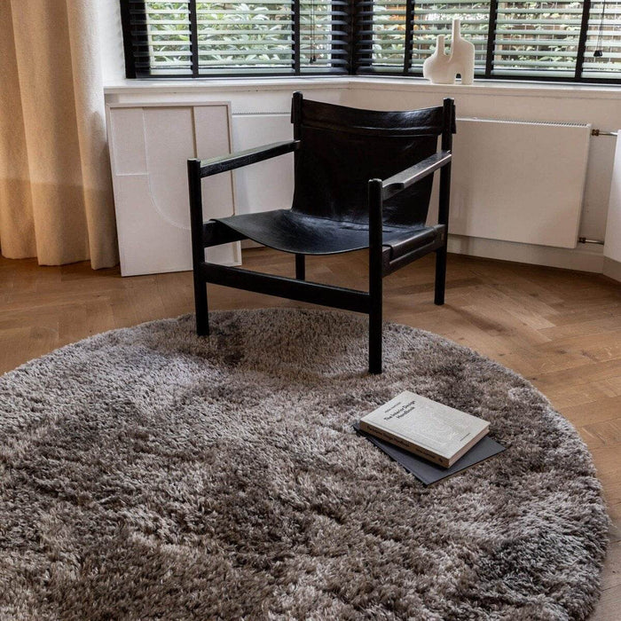 Interieur05 Rond Hoogpolig vloerkleed Fender grijs|lichtgrijs