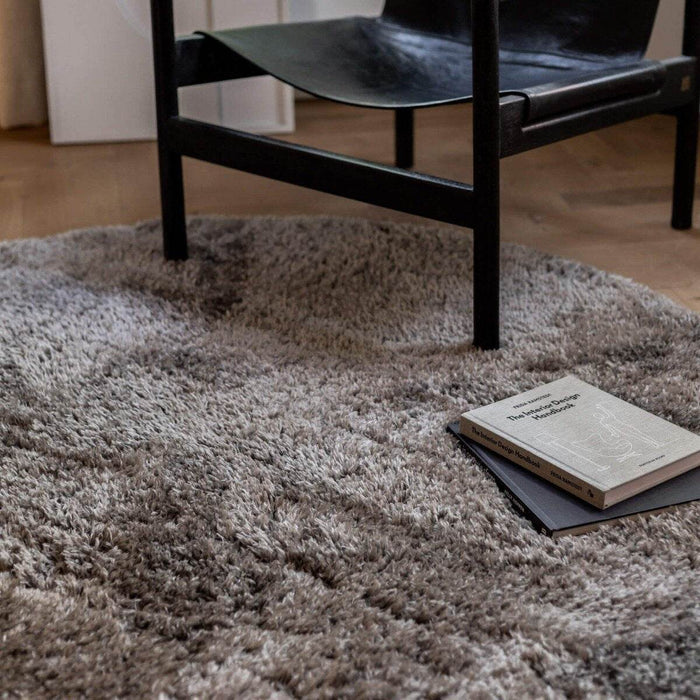 Interieur05 Rond Hoogpolig vloerkleed Fender grijs|lichtgrijs