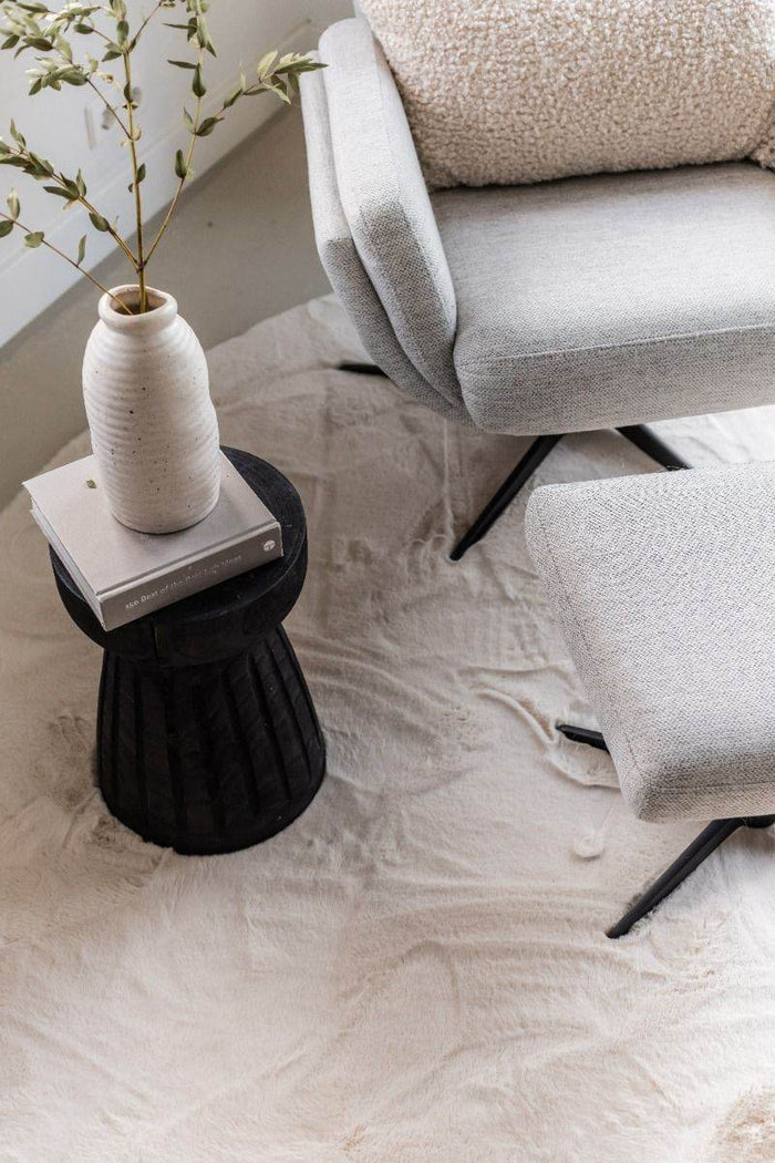 Interieur05 Rond Zacht Hoogpolig Vloerkleed Lux Creme - 160 x 160 cm