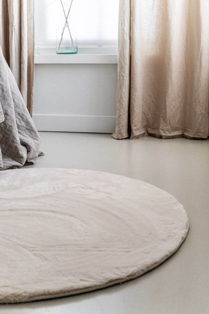 Interieur05 Rond Zacht Hoogpolig Vloerkleed Lux Creme - 160 x 160 cm