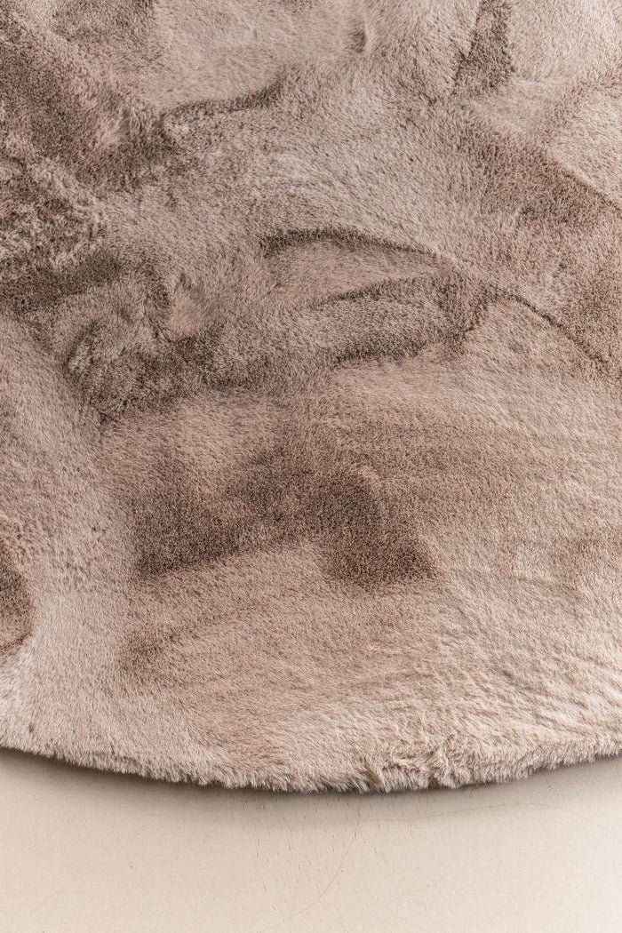 Interieur05 Rond Zacht Hoogpolig Vloerkleed Lux Beige | Taupe