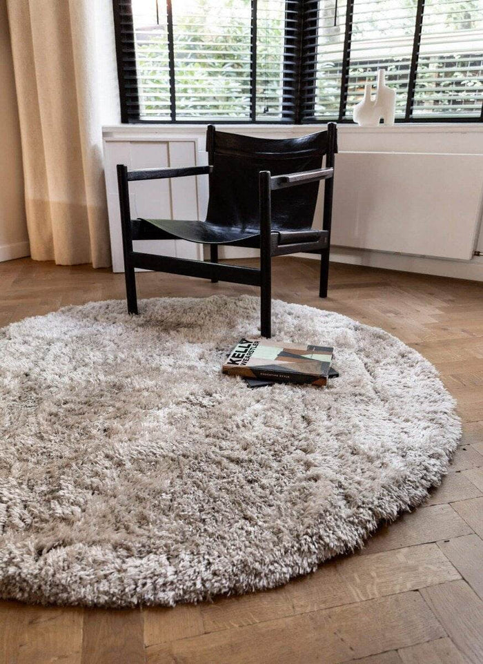 Interieur05 Rond Hoogpolig vloerkleed Fender wit|creme - 200 x 200 cm