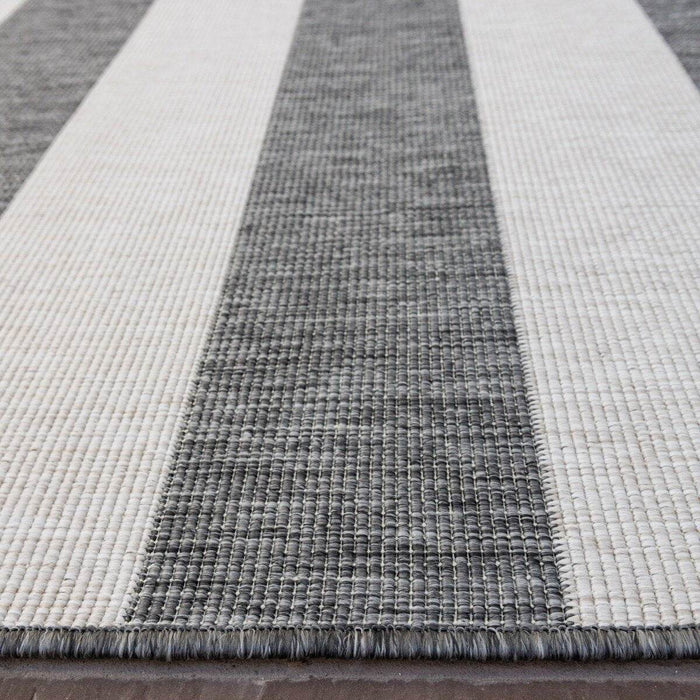 Eva Interior Buitenkleed Stripes Grijs|Wit dubbelzijdig - 200 x 290 cm