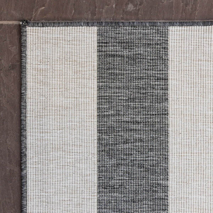 Eva Interior Buitenkleed Stripes Grijs|Wit dubbelzijdig - 200 x 290 cm