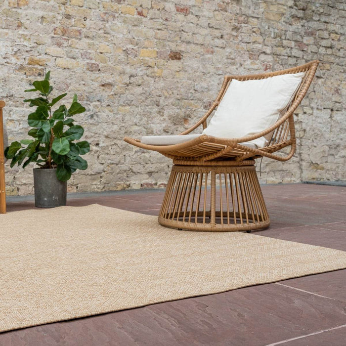 Interieur05 Jute buitenkleed Naturel Visgraat - 200 x 290 cm