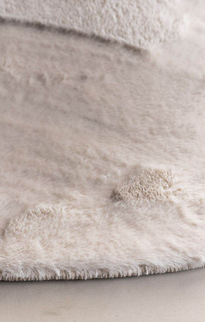 Interieur05 Rond Zacht Hoogpolig Vloerkleed Lux Creme - 240 x 240 cm